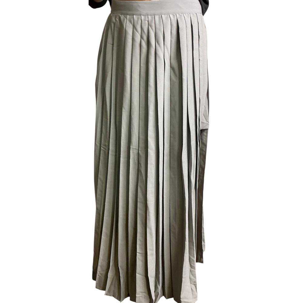Vi-bogodist The Drop Women's Pleated Skort High Waisted‎ Long Overlap Maxi Skirt